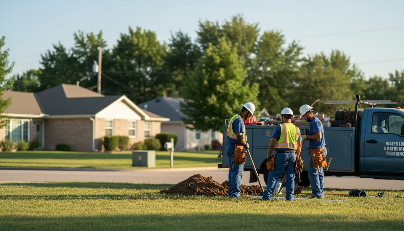 Residential water line and bathroom plumbing service in Gambier, OH